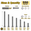 Mywish 550Pcs M3 Screw Metric Screw Assortment, 304 Stainless Steel