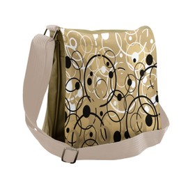 Ambesonne Tan Messenger Bag, Funky Grungy Retro, Unisex Cross-body