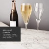 Viski Angled Prosecco Sparkling Wine Glasses, Crystal Clear Long Stemmed