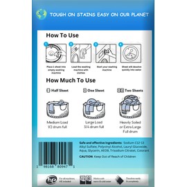 Earth Greenz Laundry Detergent Sheets - Fragrance Free - No Plastic Jug (60 Loads) 30 Sheets, Liquidless Technology