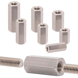 Stahlia Threaded Sleeve M10 x 50 mm Spacer Sleeves Stainless Steel (Pack of 4) Screw Nut DIN 6334 Spacer Sleeve Nut Hexagonal Connection Nut Threaded Sleeve Long Nut