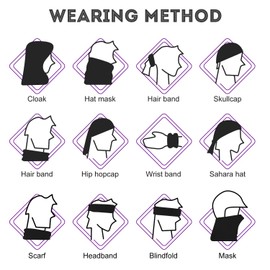 FEPITO 10 Pcs Multifunctional Headband Bandana Scarf, Headwear, Bandana