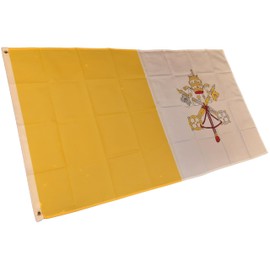 NWFlags Vatican City Flag 5ft x 3ft 75d Premium Polyester Suitable For Flagpoles | Strong Polyester 5x3 foot material Vatican flag with Eyelets