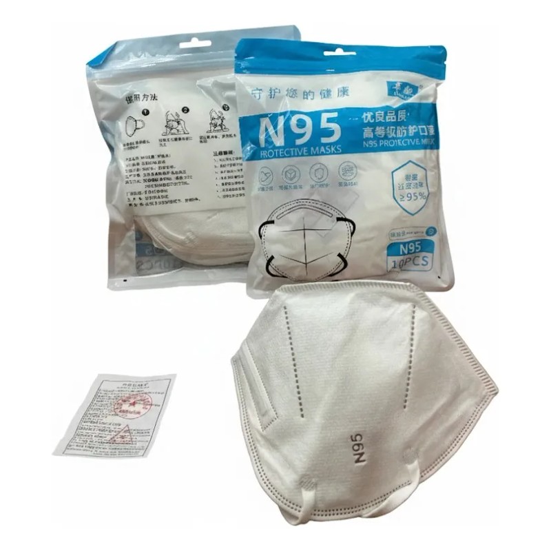 Cubrebocas KN95 Certificado Sacré Solutions Blanco 200 Piezas