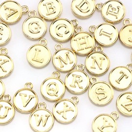 Pack of 156 Small Letter Pendants A-Z Alphabet Charm for DIY Jewellery Making, Earrings, Bracelets, Necklaces, Creative Gift Ideas, Crafts and Wedding Decoration, Metal, No Gemstone