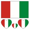 100pc Italian Flag Tattoo Stickers, 25-Sheet IT Italy National Flags