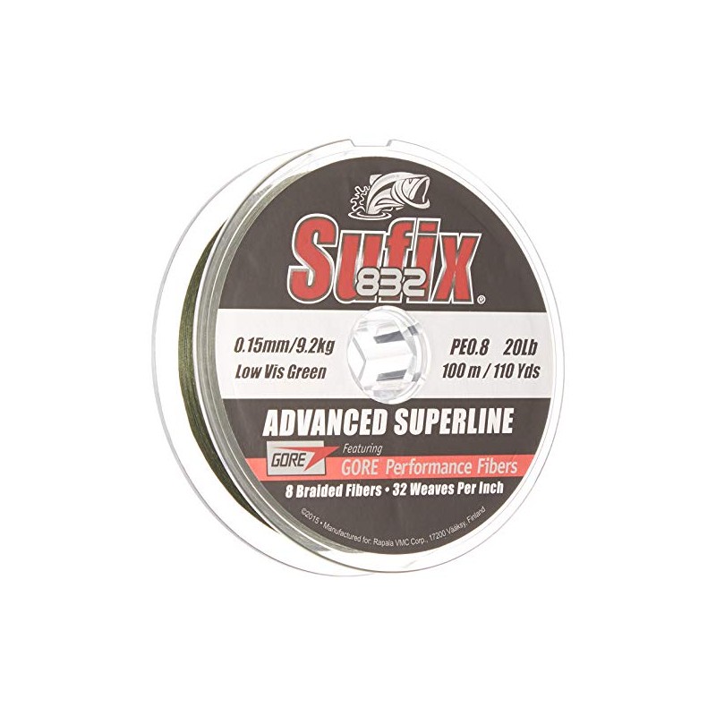 Sufix 832 Advanced Superline 250 Green Size 0.180mm
