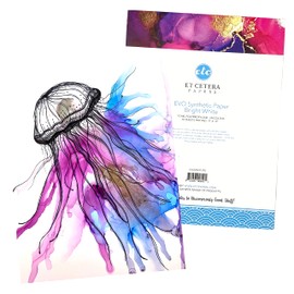 Alcohol Ink Paper - Non-Absorbent, Heavy Weight & Tear Resistant - Easily Wipes Off for Reusable Art Paper - Flexible Bright White EVO 9x12 Inch (10 Sheets)