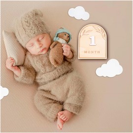 Baby Monthly Milestone, Wooden Baby Milestone Signs, Monthly Milestone Wood Discs, Baby Milestone Discs (Boho)