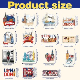 Raheem 15 Pcs London Fridge Magnets Set Iconic London Souvenirs for Fridge, Kitchen & Office, Magnetic Design of Big Ben, Tower Bridge & Red Phone Box Perfect London Souvenirs Gifts