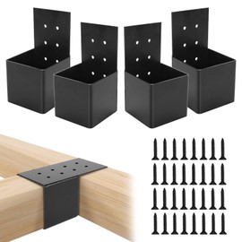 4 PCS Pergola Brackets Kit, Heavy Duty Pergola DIY Brackets Joist Bracket Connector Brace with Screws for 4''x4'' Wood Posts, Beam Support Bracket for Patio, Pergola, Log Cabin, Fence