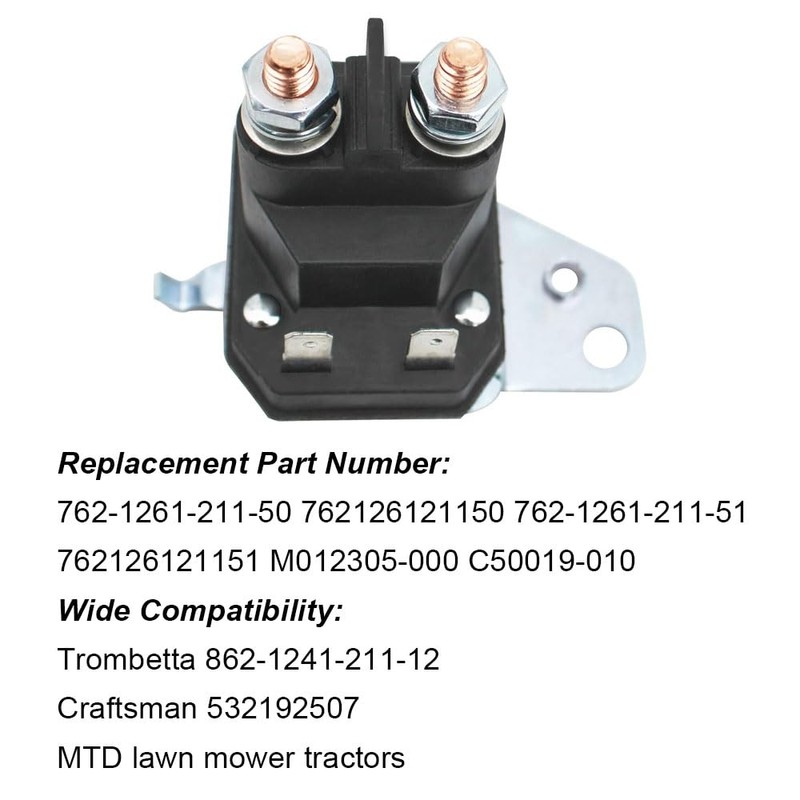TopHomer Starter Solenoid, 762-1261-211-5 Lawn Mower Tractor Starter Solenoid Replacement