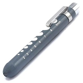 AAProTools Pen Light Nurse Penlight Reusable White Led Pen Light with Pupil Gauge Measurements for Doctor Stethoscope Healthcare Nursing School Students(Grey)