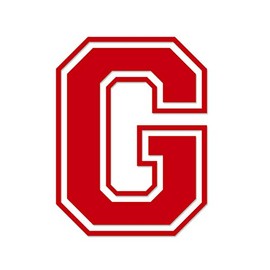 Applicable Pun Varsity Letter G - Vinyl Decal for Outdoor Use on Cars, ATV, Boats, Windows and More - Red 3 Inches Tall