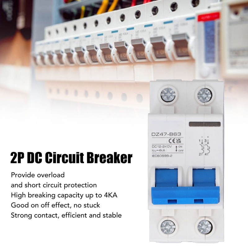 2P Photovoltaic DC Circuit Breaker High Sensitivity Overload Protection Switch