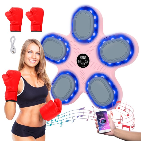 AMWAMW Boxing Machine with Boxing Gloves, Smart Bluetooth Music Boxing