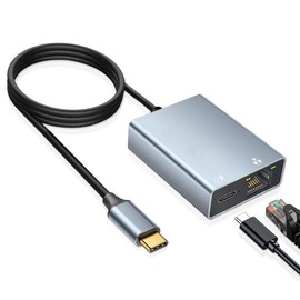 BLKing USB-C-auf-Ethernet-Adapter, Ethernet auf USB C, Typ C auf RJ45 Gigabit-LAN-Netzwerkadapter, kompatibel mit Chromecast Google TV, i-Pad Air (1 m)