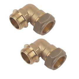 UKDD® 22mm Compression by 3/4" BSP Brass Male Iron Elbow 90 Bend, 22mm x 3/4" Adaptors Bend - WRAS Approved - Pack of 2…