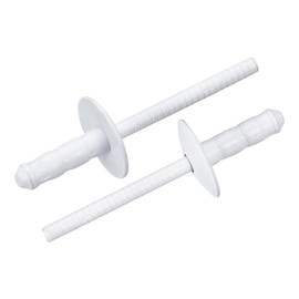 sourcing map 100Pcs 3/16"x1/2" Large Head Multi Grip Blind Rivets, Zinc-Plated Carbon Steel Grip and Mandrel Cap Blind Rivets, White