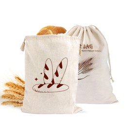 Sandwich Bags Natural Bread Bags Linen with TPU Inner Lining Pack of 2 Bread Bags Storage Fresh Bread Bags Bread Storage Bread Storage 40 x 30 cm