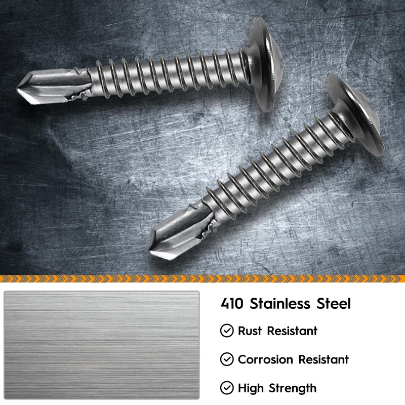 120pcs M4.2 M4.8 Self Tapping Flat Head Screws 410 Stainless