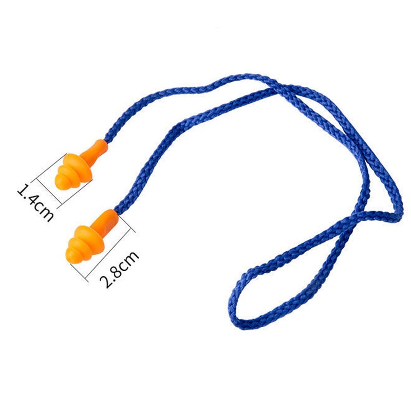 5 Pairs Corded Ear Plugs Reusable Silicone Earplugs with String