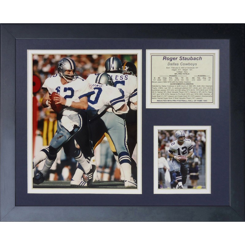 Legends Never Die "Roger Staubach Away" Framed Photo Collage, 11