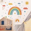 SMAOSTORE Wall Sticker, Rainbow, Cloud, Sun, Stylish, Rainbow, Rainy Season,