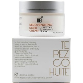Crema rejuvenecedora de noche con tepezcohuite, retinol, y niacinamida - libre de parabenos, vegana, libre de crueldad