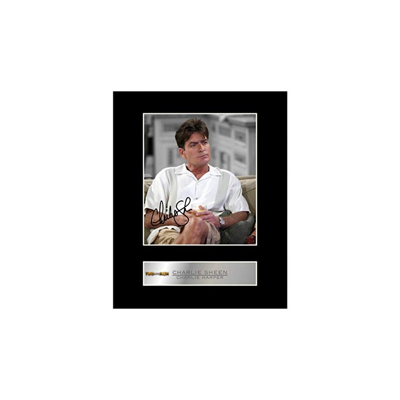 Charlie Sheen Signed Mounted Photo Display Two and a Half