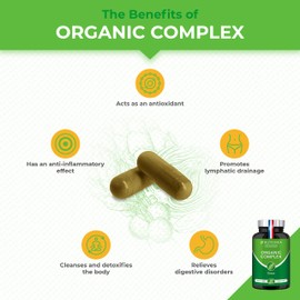 Organic Complex | Detox Supplement: Liver, Intestine & Colon | 100% Natural | Artichoke, Black Radish, Turmeric | Naturally Eliminates Toxins | High Dosage | 90 Vegetarian Capsules | French Expertise