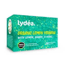 Lydea Organic Herbal Tea, Lemon Verbena with Lemon, Ginger, & Herbs, 60 Pyramids, 3 Pack [3 x 20 Pyramids]