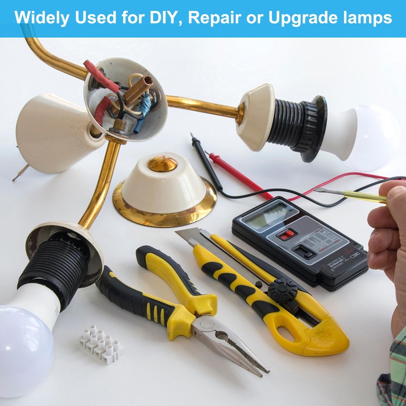 PATIKIL M10 Fine Thread Lamp Pipe, 5 Pack 30mm Threaded