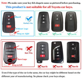 QBUC for Toyota Key Fob Cover with Keychain Suitable for RAV4 Camry Avalon C-HR Corolla GT86 Premium TPU Key Fob Case (Style 2-Red)
