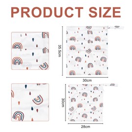 Chiluxendo Pack of 2 nappy bags for on the go, wet bag cloth nappies nursery, baby wet bag, swimming bag, wet bag, laundry bag, nursery, waterproof, changing bag with zip, N/A