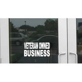 Veteran Owned Business J877 8 inch Wide Sticker Business Store Sign Decal