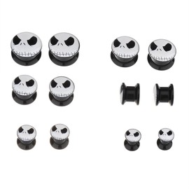 IPINK-Evil Jack Skellington - The Nightmare Before Christmas Ear Plugs - Acrylic Screw-On - New - 6 Sizes - New *Pair*, Acrylic