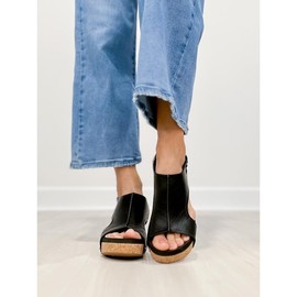 Corkys Carley Black Wedge Smooth Shoe - Color: Black Smooth, Sizes: 9