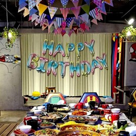 Rainbow Happy Birthday Balloons, 16 Inch Foil Letter Banner Balloons Self Inflating for Birthday Decorations