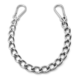 Will's Family Store 12 inches Stainless Steel Horse Curb Chain with Clips Tom Thumb Snaffle Chain with Snap Hooks