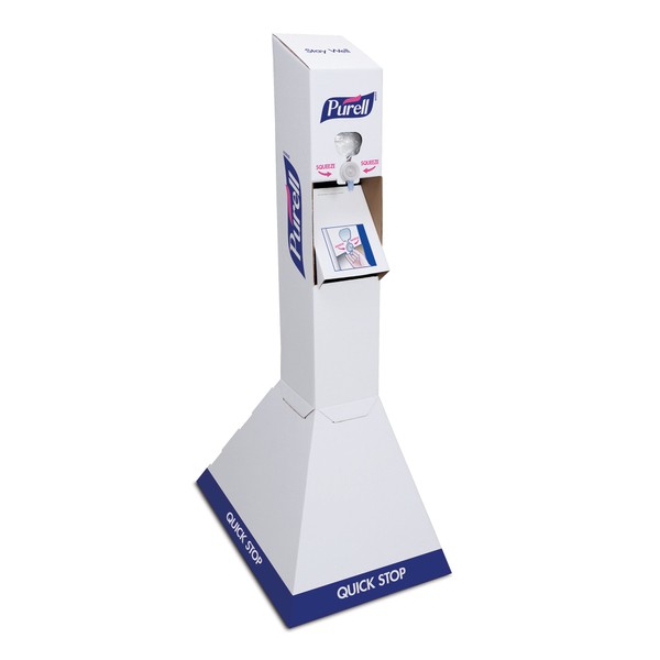 Purell Quick Stop Hand Sanitizer Floor Stand Starter Kit, 2 NXT 1000 mL Sanitizer Refills + 1 – White Stand - 2156-DS