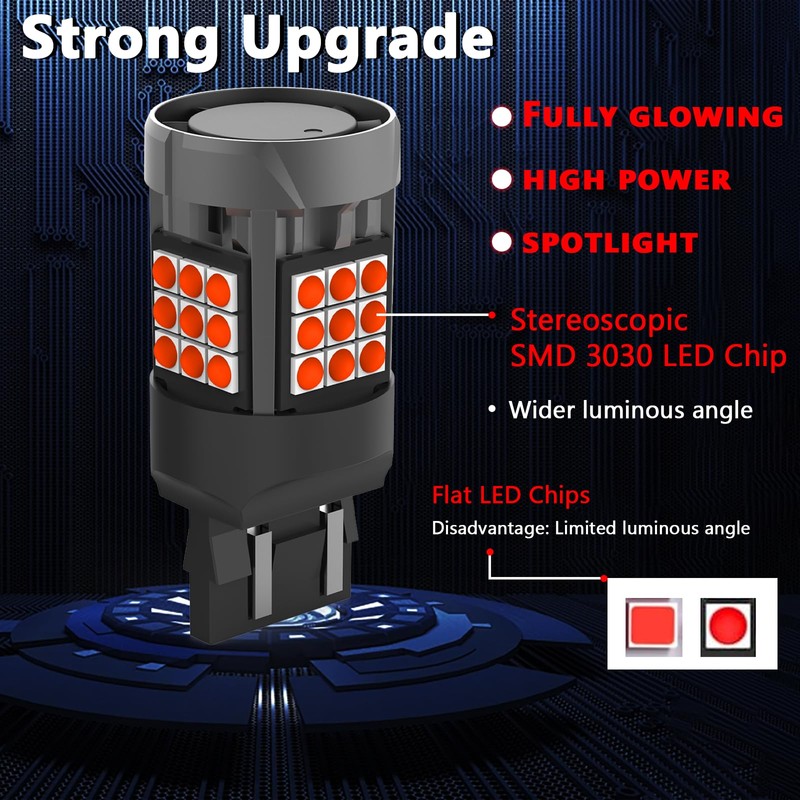 FAXCARS 7440 LED Brake Light Bulb Red for Ram 1500