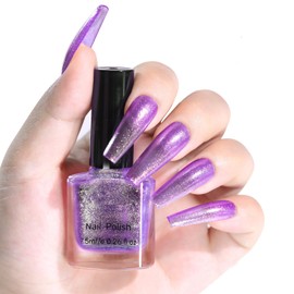 Yimart Holographic Nail Polish,Chameleon Nail Polish,6 Colors 7.5ML Iridescent Gel Nail Polish,Chrome Glitter Gel Polish Set,Sparkly Shiny Laser Gel Polish Nail Salon at Home (Color3, 0.26 fl.oz)