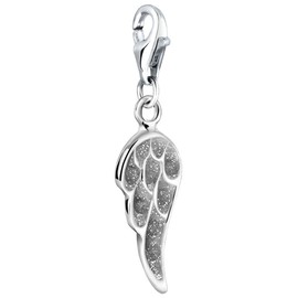 Nenalina 714121-001 Angel Wings Carabiner Charm Pendant for Charm Bracelet 925 Sterling Silver, Sterling Silver, No Gemstone