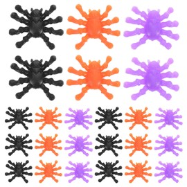 BESTonZON 50 PCS Multicolored Mini Sticky Stretchy Wall Spiders, Window Crawler Balls, Soft Stretchy Sticky Rolling Ball Toy, Sticky Stretchy Wall Ball Climbers for Anxiety Relief