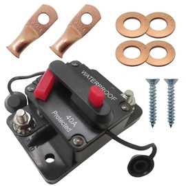 Xspeedonline 40AMP Circuit Breaker for Boat Trolling Motor Marine ATV Trailer Vehicles Battery Charger Golf Cart Solar System Inline Fuse with Manual Reset Switch Waterproof DC 12V-48V