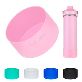ThermoProof Anti-Slip Protective Silicone Boot for 2.8” to 3” Water Bottles & Tumblers – Flexible, Stretchable, Non-Toxic, Dishwasher-Safe, and Fits Other Brands’ Bottles (Pink, 3")