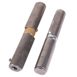 ATTAS Door Hinge for Welding, Galvanised Metal with Spring, 2 Pieces, Load Capacity 60 kg, Weld-On Hinge Gate Fitting Construction Tape