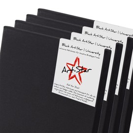 Art-Star 4 x University Black Stretcher Frames 30 x 40 cm | Black Canvases on Stretcher Frame 30 x 40 cm | Canvas Cloth Pre-Primed, Ready-to-Paint Stretched Rectangular Stretcher Frames with Canvas