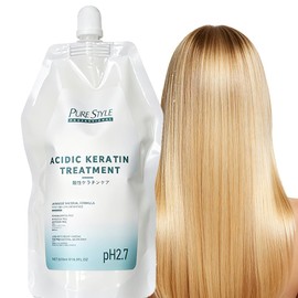 PureStyle Acidic Keratin Hair Treatment for Damaged & Color-Treated Hair - pH 2.7 Formaldehyde-Free Formula, Amide Bond Repair, Frizz Control & Natural Smoothing, Salon Results 16.9 fl oz(500ml)